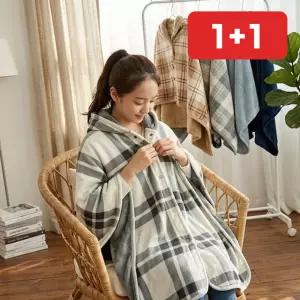 망토담요 중형 낮잠 이불 판초 텐트 어깨숄 흘러내림 방지 독서실 수면  1+1