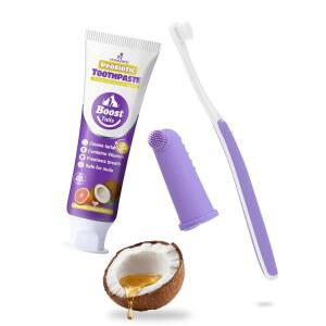 VVHO FE 고양이 칫솔 키트 부드러운 칫솔과 손가락 2 5 타이니 티스 케어 맞춤 제어 치킨 맛 고양이와 고양이를 위한 간편한 빗질법 일상적인 사용