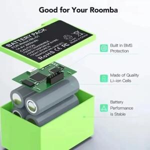 14.4V 2600mAh/3500mAh 배터리 아이로봇 룸바 e 교체용 리튬 이온 및 i 시리즈 7150