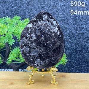 천연 미네랄 크리스탈 거북이 다시 돌 드래곤 계란 장식품 석영 Geode 표본 홈 인테리어