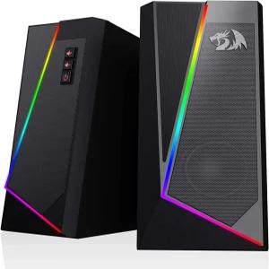 Redragon GS520 유선 2.0채널 스테레오 사운드 데스크톱 RGB 컴퓨터 스피커 향상된 오디오 품질 플러그 앤
