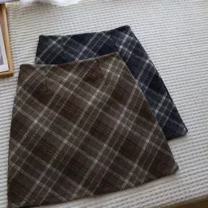 어반윈터 포근한 울체크 미니 스커트 브라운 감성겨울룩 데일리룩 오피스룩 겨울하의 xrF14B9