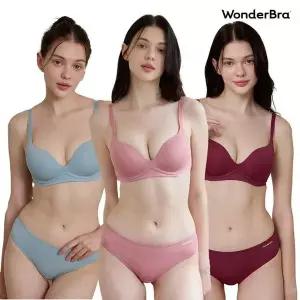 [NS홈쇼핑][Wonderbra] 일체형 볼륨 몰드 노와이어 브라팬티 세트[36201010]