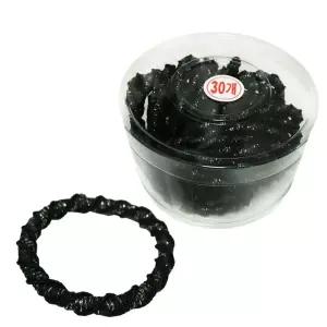 꽈배기 반짝검정고무줄 30P 코사지통 머리끈 헤어밴드