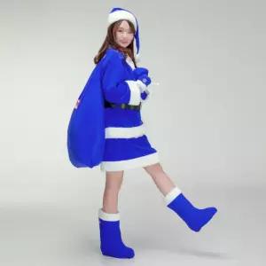 크리스마스 여자산타복고급7종세트(블루) 파티의상
