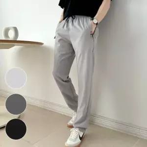 남자바지 쿨링 바지 여름 팬츠 슬림 데일리 남성용 슬랙스 일자 밴딩