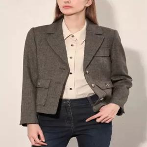 [올리비아로렌]크롭 소매 배색 자켓VVCFU4F8261_YS