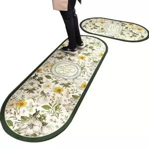 규조토/욕실매트 그린꽃 라운드 3세대 규조토매트 2종 주방매트