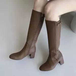 오너클랜 소가죽 빅사이즈 여성 하이힐 라인 롱부츠 5FWY 롱부츠 소가죽 빅사이즈 여성부츠 하이힐