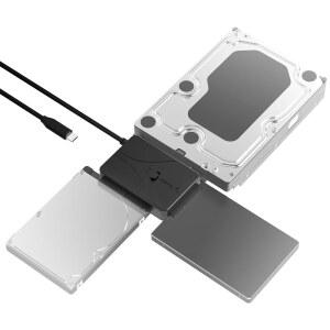 SABRENT USB-C SATA IDE 어댑터 2.5 3.5 5.25인치 SSD HDD 최대10TB 전원 포함