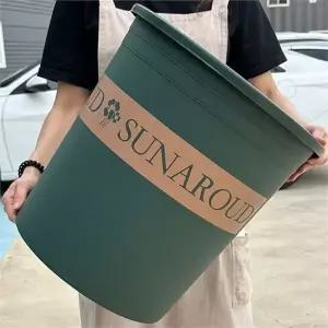 플라스틱 특대형 화분 모스그린 원형 정원용 플라스틱 대형 화분 가드닝 실외 야외용 모종용 식물용 텃밭용