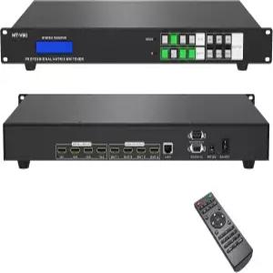 MT-VIKI 4K HDMI 매트릭스 스위치 4X4 4K@30Hz 랙 마운트 스위처 및 스플리터 백라이트 RS232 LAN 포트와