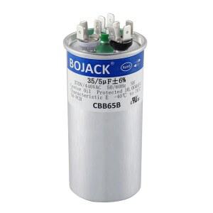 BOJACK 35+5UF 35 5 MFD 6% 370V /440V CBB65 듀얼 런 원형 시동 커패시터 AC 모터 구동용 또는 팬 시동용 콘덴서 직선형