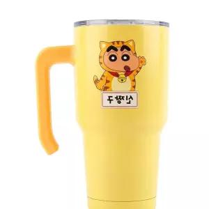 대용량 핸디 스텐 텀블러 880ml-냥냥 유아컵 휴대용물병 아동식기 소풍물병 빨대물통 4AAF3