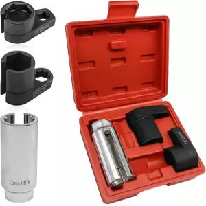 3개 산소 센서 소켓 자동차용 O2 세트 오프셋 스위치 제거 도구 7/8 22mm x 3/8 1/2 드라이브