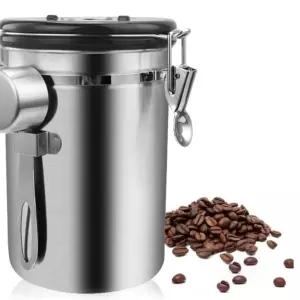 VENT 304스텐 타임다이얼 원두커피통 TBEAN185 실버 기타보관용기 수납함 티박스 57FBA