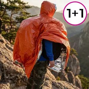 성인우비 판초 비옷 일회용 캠핑 하이킹 긴팔 레인코트 남녀공용 우천 1+1