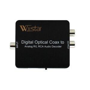WIISTAR 광섬유 디코더 지원 AC3 /DTS /TOSLINK 동축 | 디지털-아날로그 오디오 L /R 3.5MM 이어폰