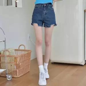 데일리룩 TBZ 교복몰 A라인 루즈핏 숏츠 핫팬츠 반바지 여자청바지