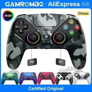 For 5 PS5/PS5 Pro/Slim/PC용 컨트롤러 RGB 무선 게임패드(홀 이펙트 마크로/터보 안티드리프트 게임 포함)
