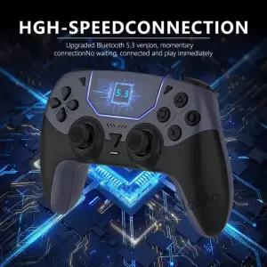PS5/PC/Steam Deck Hall Effect Marco 용 무선 게임 컨트롤러 스피커가있는 이중 진동 6 축 모션 제어 패드