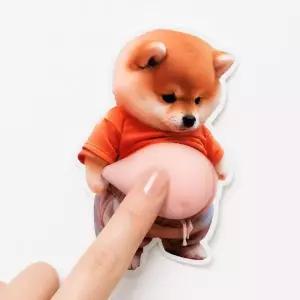 도어가드 스퀴시 느좋템 웃긴 자동차 스티커 시바견 쓸데없는 뱃살 말랑이 문콕방지 강아지 스트레스해소