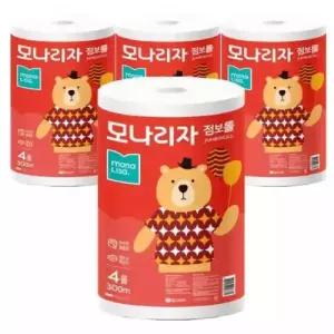 모나리자 녹스 점보롤 2겹 300m 4롤x4팩 대용량 휴지 2462748