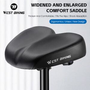 WEST BIKING 편안한 자전거 새들, 이중 충격 흡수 통근자 사이클링 시트, 고탄성, MTB 로드 바이크 쿠션