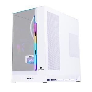 AITO 플러스 ATX PC 케이스 9.16인치 웨어 화면 RGB LED 스트립 360 수냉 쿨러 곡면 유리 컴퓨터