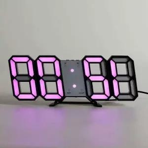 LED 스마트 벽시계 블랙 핑크 벽걸이 스탠드