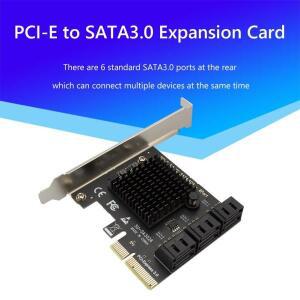 확장 카드  PCIe 어댑터 6 포트 III-PCI Express 3.0 4X 컨트롤러 저전력 소비