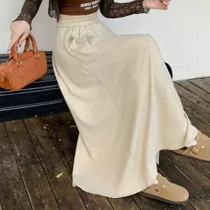 TDN-0257 A라인 내추럴 롱스커트 밴딩 데일리 여성