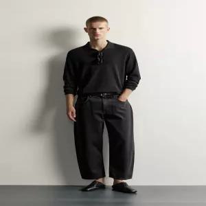 ZARA 테이퍼드 와이드핏 청바지 - 블랙 9794/360/800