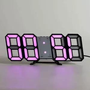 ( )LED 스마트 벽시계 블랙 핑크 벽걸이 스탠드