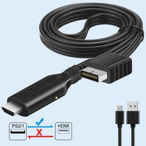 PS2-HDMI 호환 TV/모니터/프로젝터/PC 컴퓨터 수-수용 DC 5V 전원 어댑터 케이블 1080P 풀 HD 어댑터
