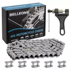 Belleone 420 롤러 더트 바이크 체인 90 링크와 브레이커 196cc Cole Man BT200X CT200U CT200U-EX Baja