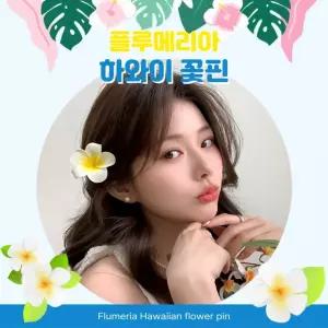 하와이꽃핀 무대 플루메리아  인스타소품 해변머리핀 파티 웨딩 바캉스 여행 촬영소품