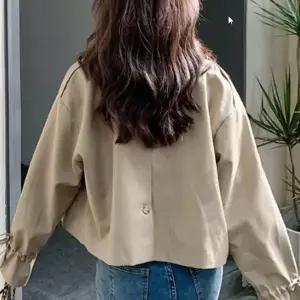 가을 모던한 클래식하면서도 트렌치 봄 숏 더블버튼 코트 분위기를 카라 여성용 완성하는