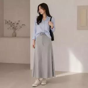 [하프클럽/]치마 꾸안꾸 슬릿 데일리 롱스커트