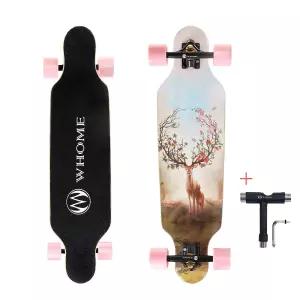 WHOME 롱보드 스케이트보드 78.7cm 31인치 초보자용 크루저 댄싱