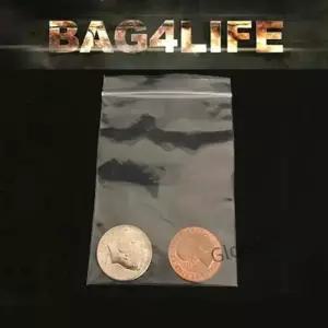 Bag4Life 매직 트릭 클로즈업 스트리트 일루션 기믹 소품 코인 스루 클리어 비닐 백 1 US 하프 달러 동전