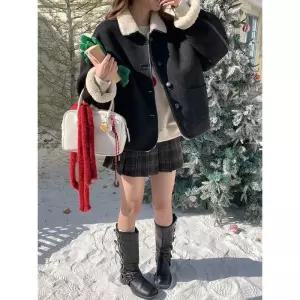 원픽 여성 톤 양면 스웨이드 라이크 코트