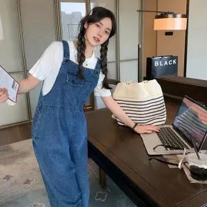 원픽 여성 대용량 여름 데님 오버롤 점프수트