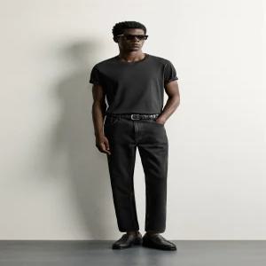 ZARA 자라 JEANS 진 청바지 SLIM 슬림 CROP 크롭PED 크롭 FIT 핏 - 블랙 4060/302/800