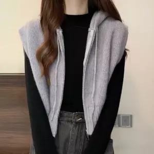 [샵앤] 여성 후드집업 레이어드 데일리 니트 조끼 WON-WVS-WFL9C5Q