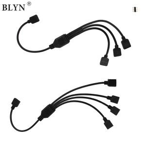 4핀 RGB 분배기 변환 케이블 커넥터 2 3 웨이 검정색 LED 스트립 테이프 컴퓨터 용 와이어 어댑터 연결