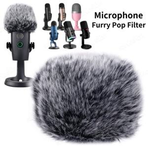 Blue Yeti 마이크 폼 커버 용 소음 감소 팝 필터 AM8 Mic 모피 윈드 스크린 머프