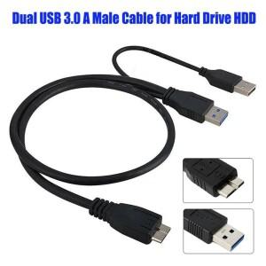 듀얼 USB 3.0 A 수-마이크로 B 수 + 전원 공급 장치 Y 케이블 2.5 인치 SATA 하드 드라이브 HDD USB3.0 모
