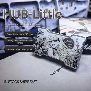 HMLAB Hub-little 게이밍 USB 허브 1입력 3출력 휴대용 데스크탑 확장 도크 (알루미늄 프레임 및 이중 유리