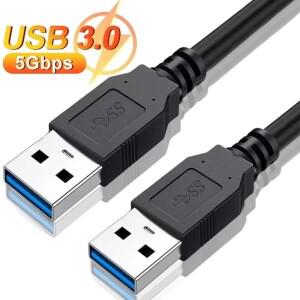 USB 3.0-USB 3.0 남성 연장 케이블 하드 드라이브 DVD 플레이어 용 듀얼 A 코드 노트북 쿨러 고속 데이터